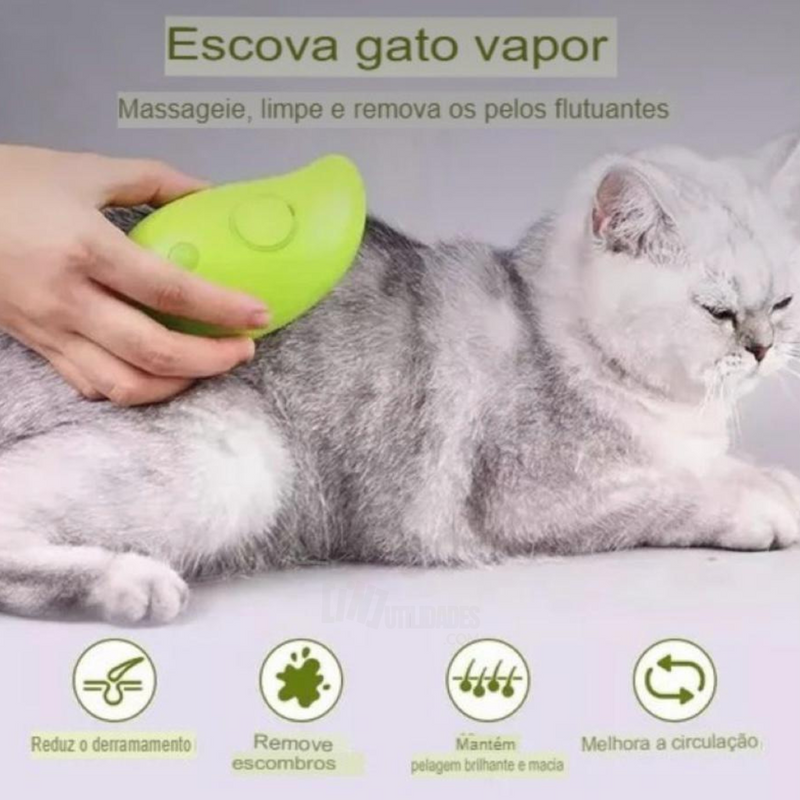 Escova a Vapor Para Pets - 3 em 1 - Últimas Unidades 🔥