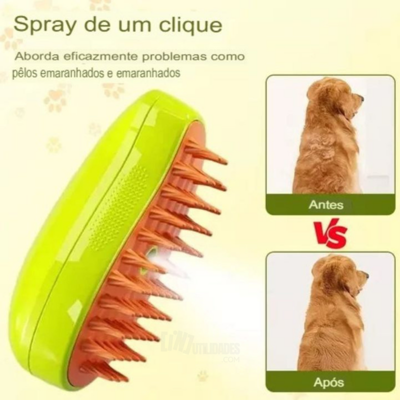 Escova a Vapor Para Pets - 3 em 1 - Últimas Unidades 🔥